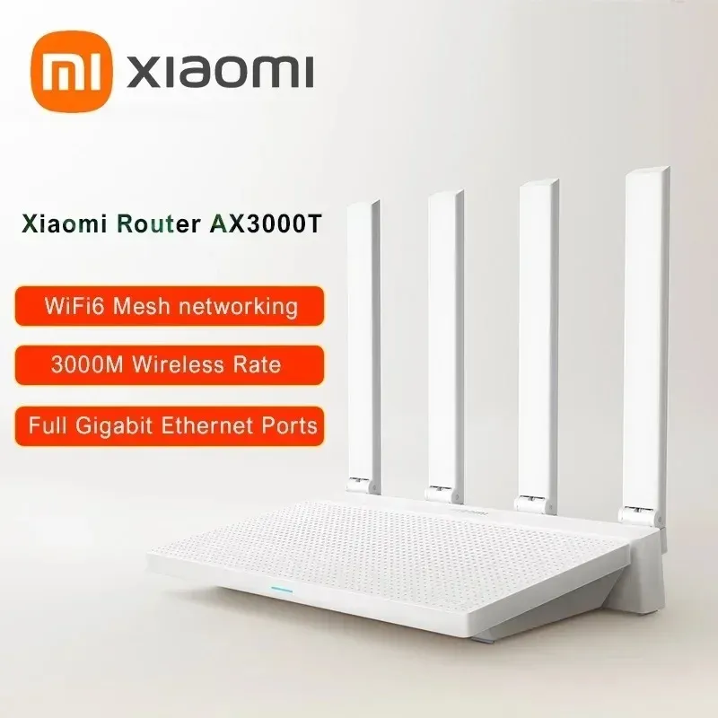 [Taxa Inclusa] Roteador Xiaomi Ax3000t 2.4ghz E 5ghz - Cpu 1.3ghz, 2x2 160mhz, Nfc, 4 Antenas, 2 Links Simultneos